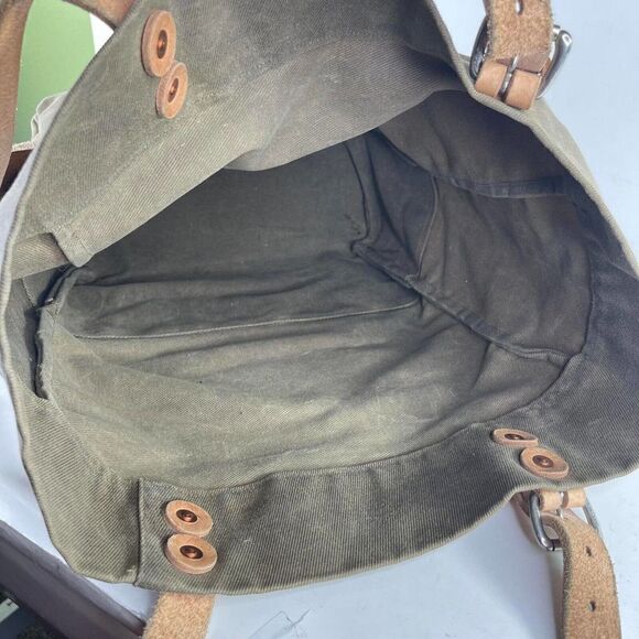 Colsen Keane leather bag Charlotte Olive Green Canvas tote should Handbag bag - Picture 8 of 9